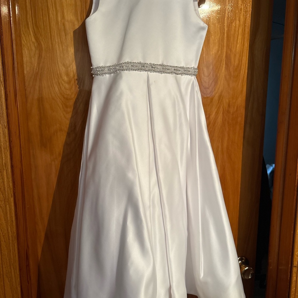 Elegant White Sleeveless Kids Communion Dress